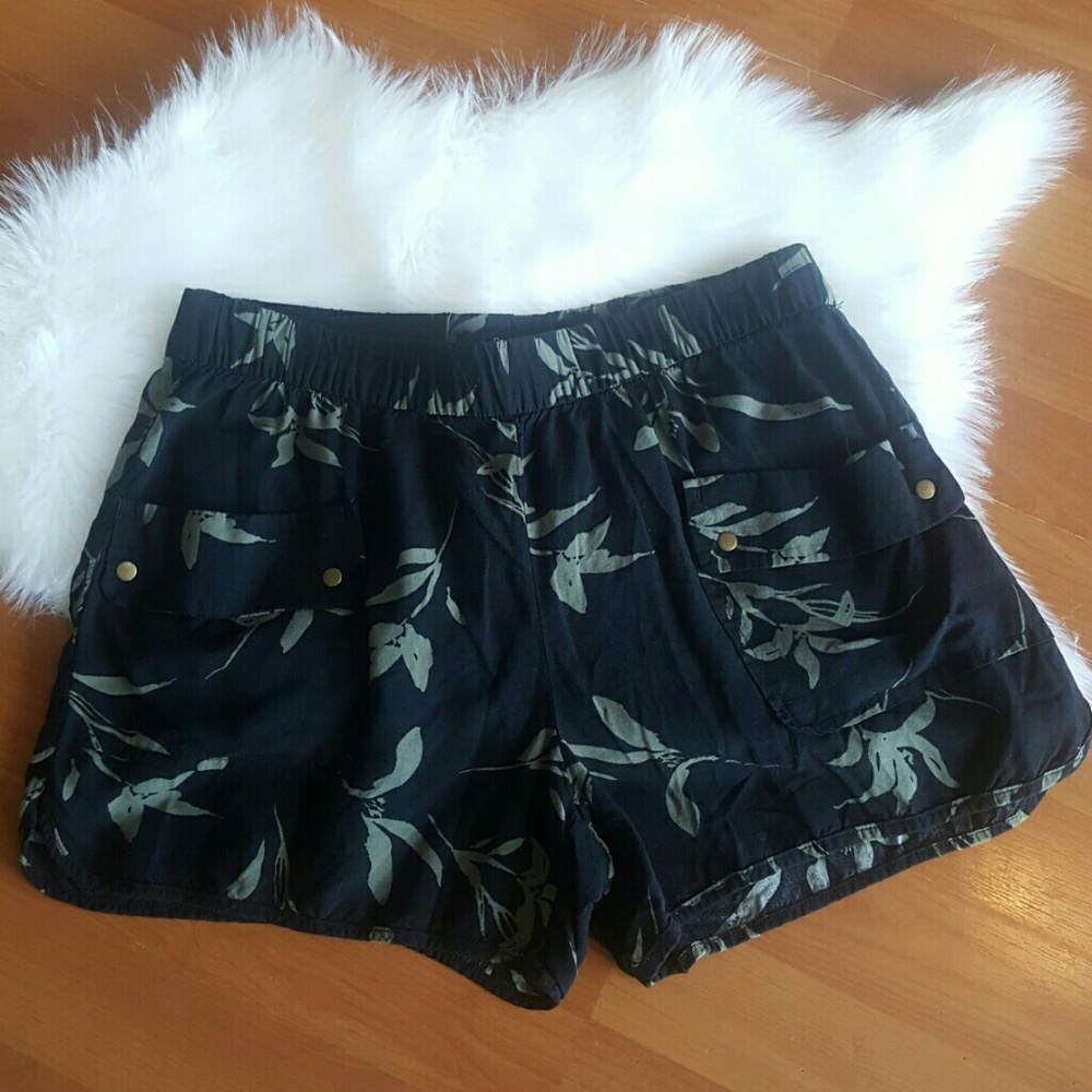 ❤ Gap womens navy green Leaf casual ounge shorts XS